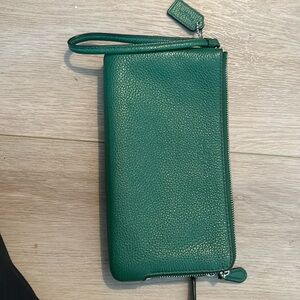 Coach Green Zip Around Wallet